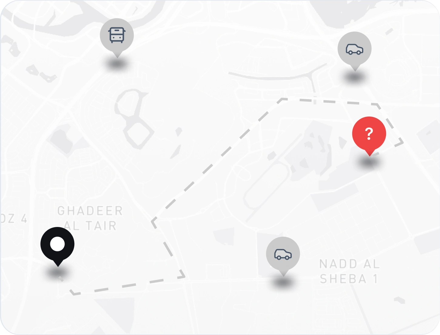 Passenger pickup visibility illustration